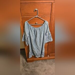 St. John's Bay Light Blue Embroidered Dress